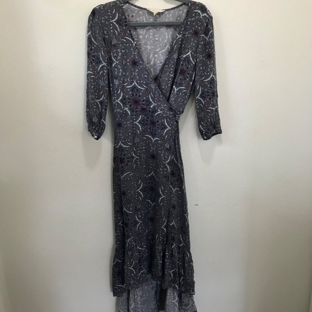 LoveStitch Women's‎ Lenka Wrap Maxi Dress Floral 3/4 Sleeve Size M High-Low Boho - Picture 4 of 16